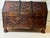 Indian Antique Carved Cedar Dowry Box For Sale - Image 3 of 9