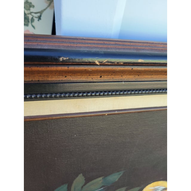 Brown Vintage Hand Painted Oil on Canvas Tiger Framed Wall Art For Sale - Image 8 of 8