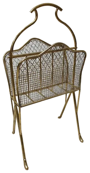 Edwardian Brass Magazine Rack