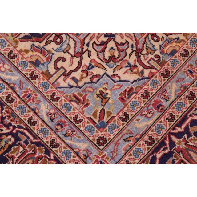 Shabby Chic Art Nouveau Persian Red/Purple Wool Rug - 8'0'' X 11'7'' For Sale - Image 3 of 10
