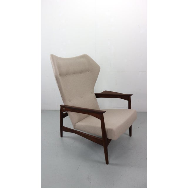 Danish Adjustable Wingback Lounge Chair in Teak attributed to Ib Kofod Larsen for Bovenkamp, 1950s For Sale - Image 9 of 18
