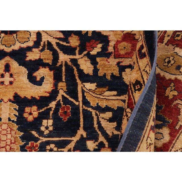 Blue Oriental Ziegler Blue Rust Hand-Knotted Wool Rug - 8'11'' X 12'0'' For Sale - Image 8 of 8