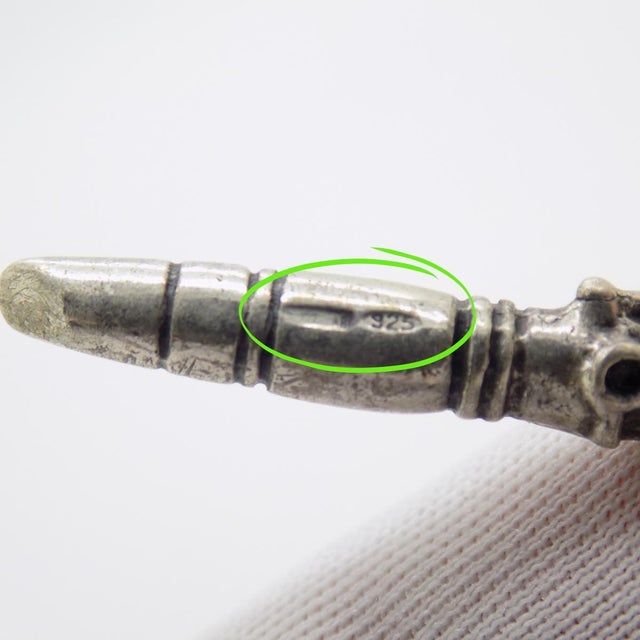 Metal Vintage Italian Handmade Genuine Sterling Silver 925 Clarinet Instrument Figurine Miniature For Sale - Image 7 of 9