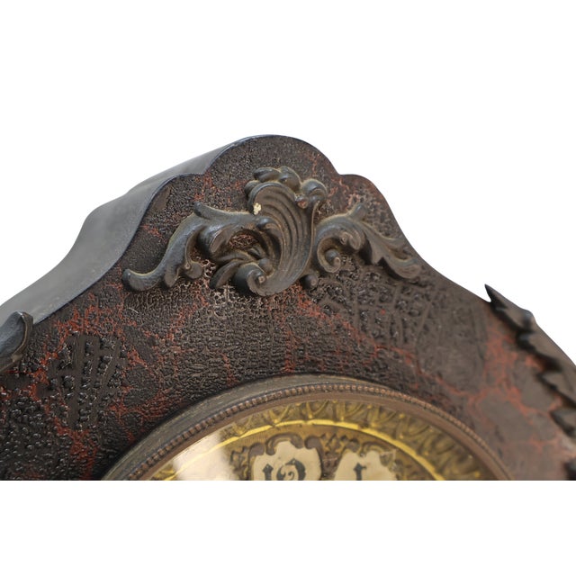 Late 19th Century Antique Victorian Rococo Revival Mantel Clock With Ornate Cartouche Dial, Circa 1900 For Sale - Image 5 of 18