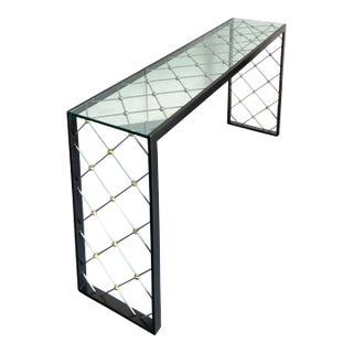Vintage Regency Trellis Console Table For Sale