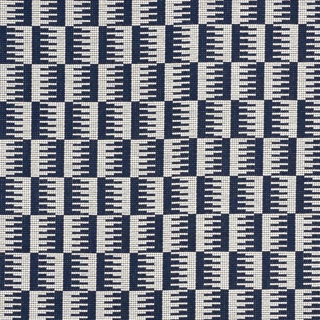 Schumacher Dovetail Indoor & Outdoor Fabric in Navy For Sale