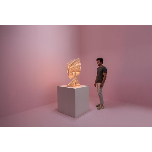 Aqua Fossil Sculptural Table Light in Alabaster and Resin by Amarist Studio For Sale - Image 12 of 14