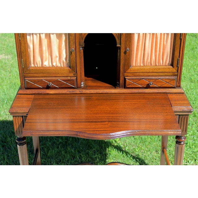 Wood Vintage Louis XVI Style Mahogany Bureau À Gradin – Ladies’ Secretary Desk For Sale - Image 7 of 18