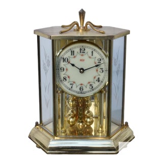 Share Welby Kieninger Obergfell Clock Vintage 400 Day Anniversary Brass Hexagon Glass For Sale