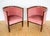 Antique Art Nouveau Edwardian Barrel Back Tub Armchairs in Mahogany and Pink Upholstery, 1910, Set of 2 For Sale - Image 14 of 18