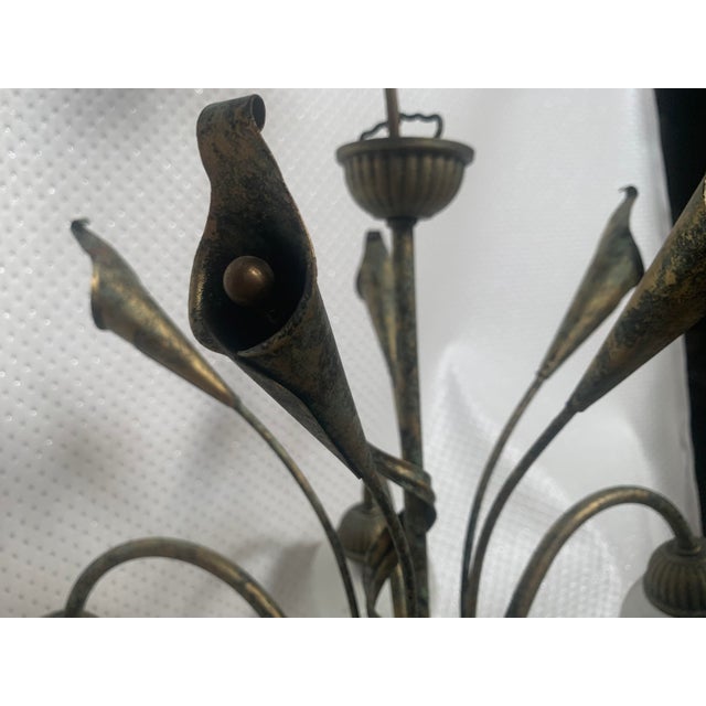 Chandelier in Metal and Glass, 1980s For Sale - Image 13 of 18