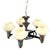 Art Deco Mid 20th Century Art Deco Streamline Moderne Five-Light Chandelier With Opaline Glass Shades For Sale - Image 3 of 6