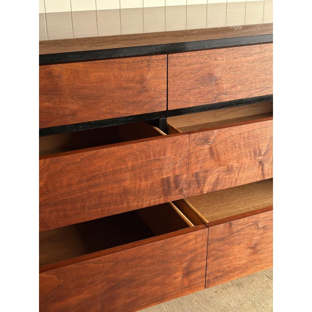 1960s Mid-Century Walnut Nine-Drawer Dresser by Stanley For Sale - Image 10 of 18