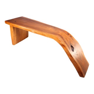 Modern One Slab Water Fall Living Edge Console Table 42 For Sale