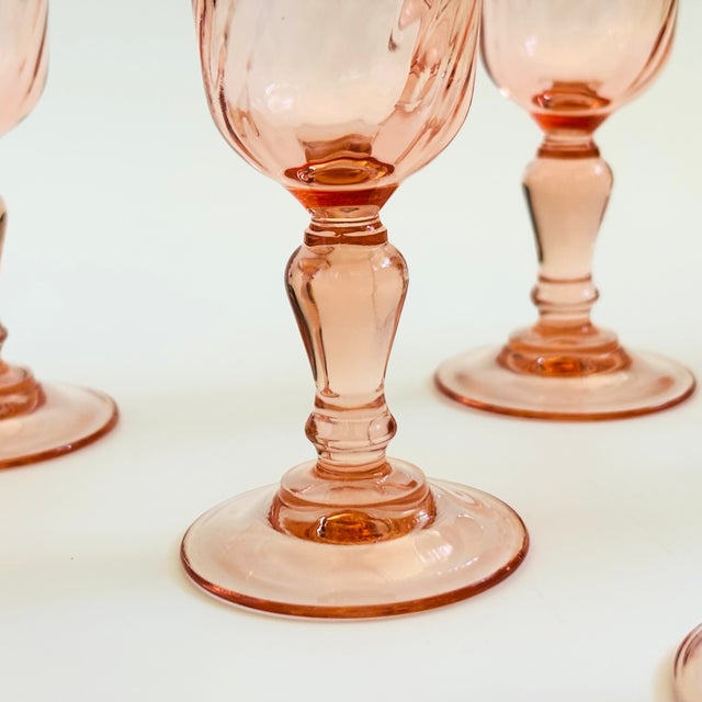 Late 20th Century Pink Swirl Champagne Flutes - Set of 6 - France For Sale - Image 5 of 8
