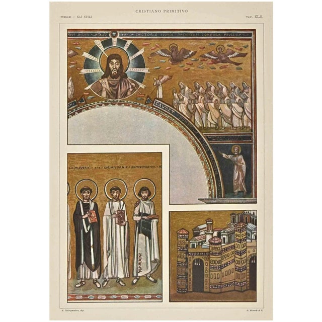 Primitive Christian Decorative Style is a print on ivory-colored paper realized by Andrea Alessio in the early 20th...