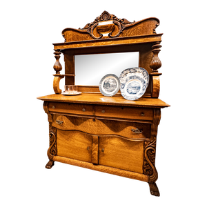 Early 20th Century Tiger Oak Buffet