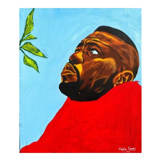 Looking Up to the Greens, Unique Contemporary Wall Painting, Emmanuel Akolo (2023) Acrylic on Canvas For Sale