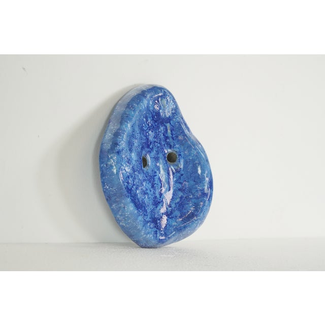 Traditional Vintage European Atomic Era Blue Stone Door Pull For Sale - Image 3 of 8