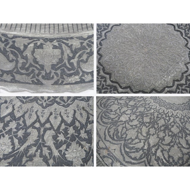 Wood Large Antique Islamic Ottoman with Copper Table Tray, 1950s For Sale - Image 7 of 12