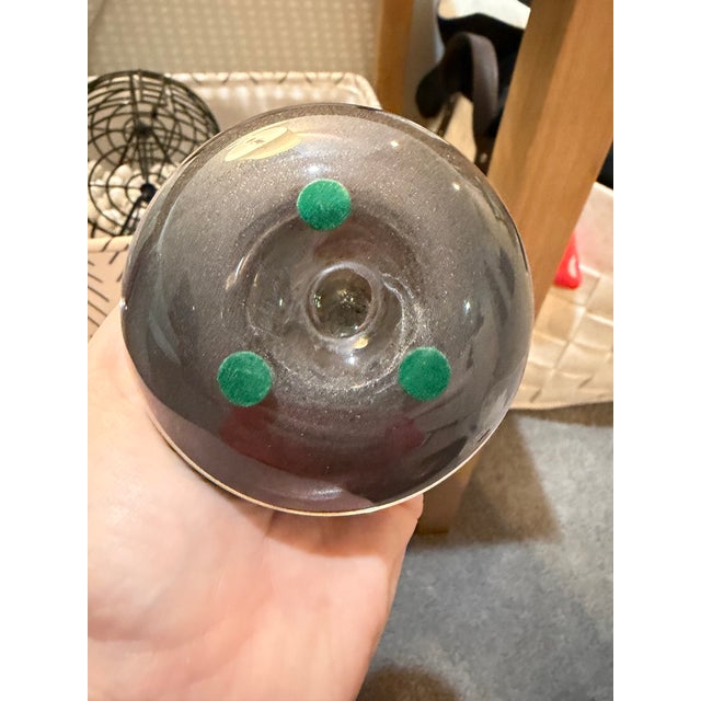 Isle of Wright Glass Azurene Gold Dome Paperweight For Sale - Image 4 of 4