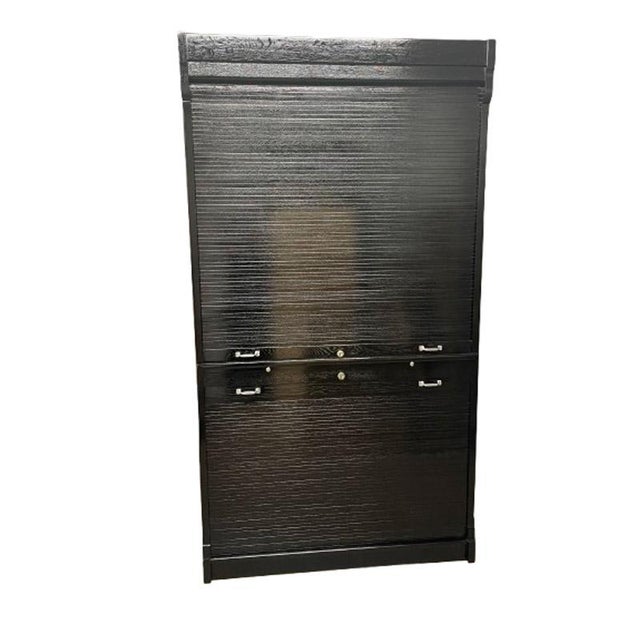 Art Nouveau Black Roller Blind Cabinet, 1910s For Sale - Image 3 of 7