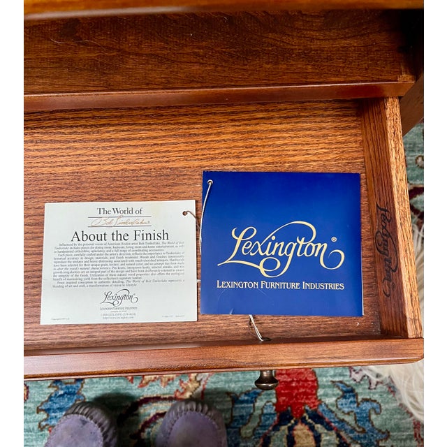 1990s Lexington Bob Timberlake Solid Cherry Square Glass Top Coffee Table For Sale - Image 11 of 11