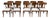 Vintage Klismos Style Solid Walnut Dining Chairs White Boucle- Set of 10 For Sale
