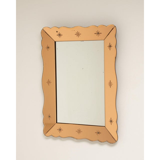 Tan 19th Century France Art Deco Tan Wood Mirror For Sale - Image 8 of 8