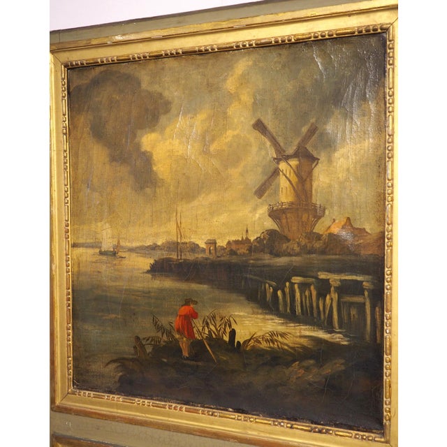 Antique French Gray Painted and Giltwood Louis XVI Style Trumeau Mirror, C. 1880 For Sale - Image 18 of 18