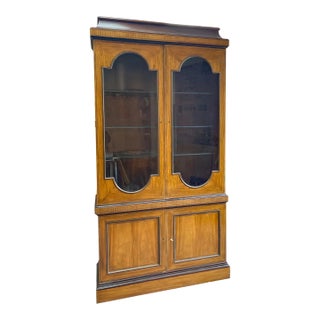 20th-C. Neo-Classical Satinwood Cabinet / Bookcase by Baker Furniture For Sale