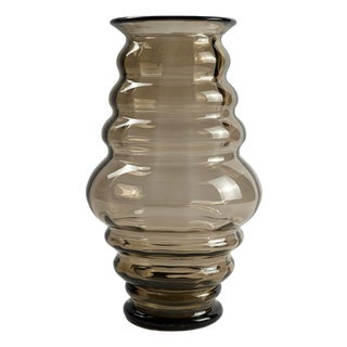 Swedish Art Deco Smoked Glass Vase by Edward Hald for Orrefors, Sandvik, 1923 For Sale