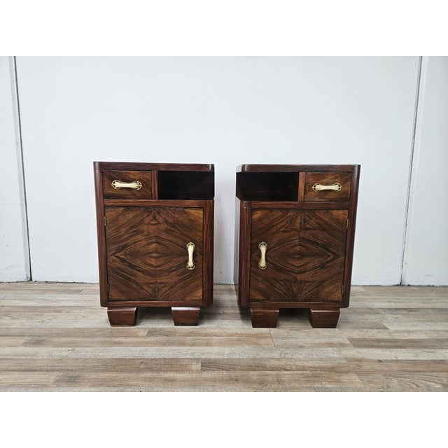 Art Deco Bedside Tables in Briar Root and Bakelite, 1940, Set of 2 For Sale - Image 18 of 18