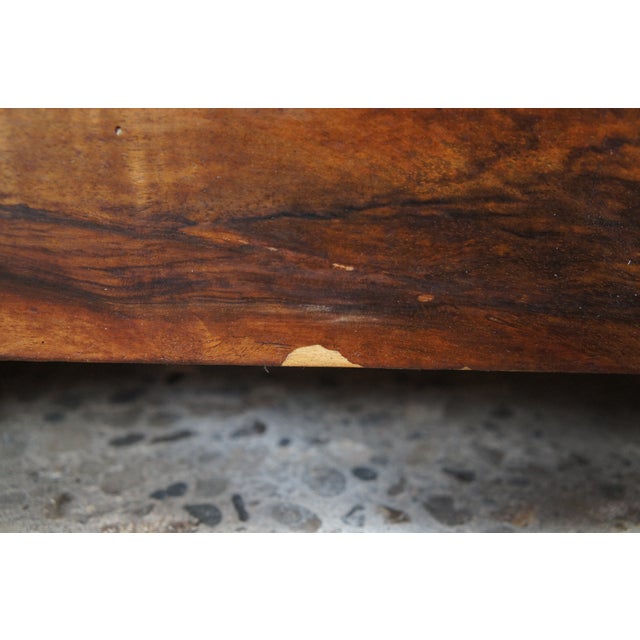 Antique 19th Century French Louis Philippe Walnut Burl Marble Top Commode Chest For Sale - Image 15 of 16