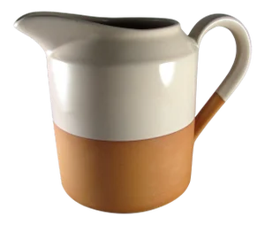 3 Quart Terra Cotta and Glazed Peach Ceramic Pottery Pitcher