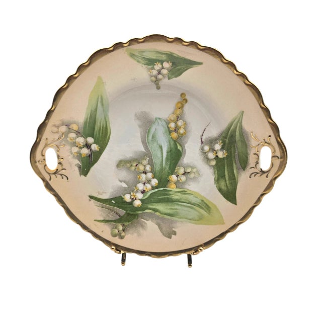 Royal Austria Lily of the Valley Porcelain Plate Set With Gilt Detailing For Sale In San Francisco - Image 6 of 14