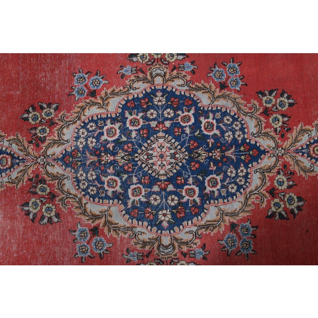 1970s Vintage Persian Handmade Wool Red Oversized Area Rug For Sale - Image 4 of 11