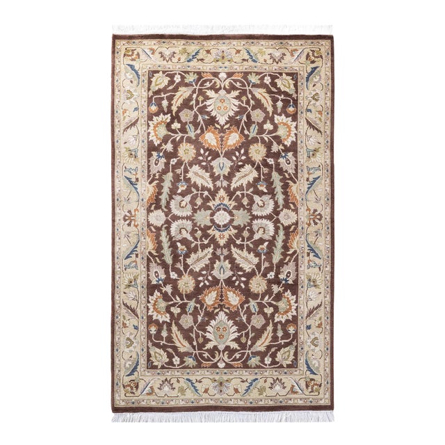 Mogul, One-of-a-Kind Hand-Knotted Area Rug - Brown, 3' 1" x 5' 2" For Sale