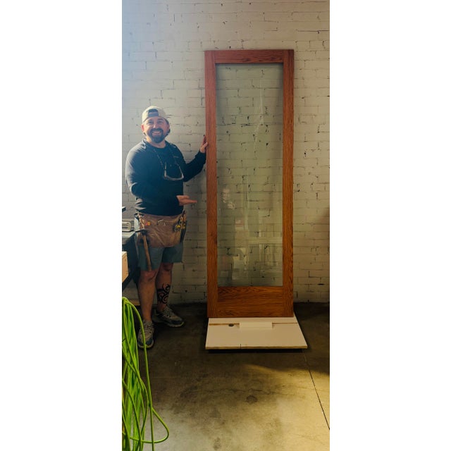 Handcrafted Solid Red Oak Architectural Storm Door For Sale - Image 4 of 12