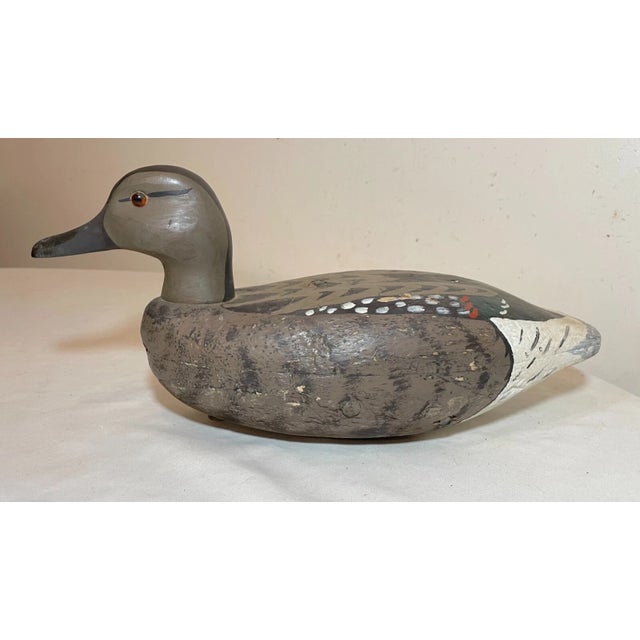 Up for sale is a wonderful antique hand carved wooden drake duck decoy sculpture. It is beautifully carved with nice...