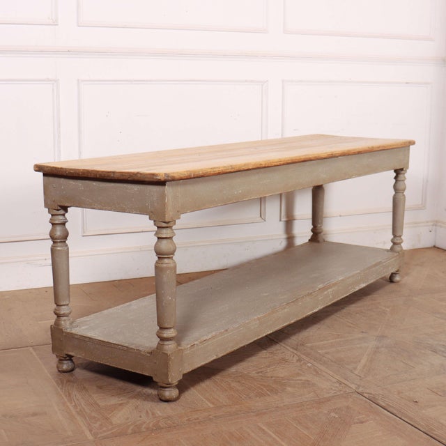 French Painted Drapers Table in Pine For Sale - Image 12 of 12