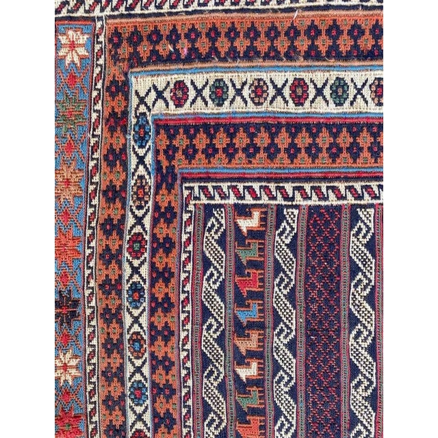 Blue Vintage Azerbaïdjan Soukak Kilim Rug For Sale - Image 8 of 15