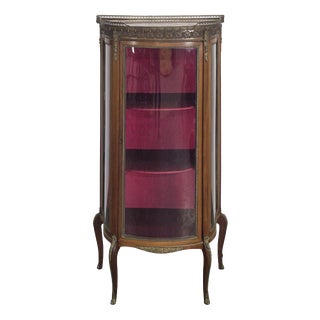 Napoleon III Display Cabinet with Curved Glass For Sale