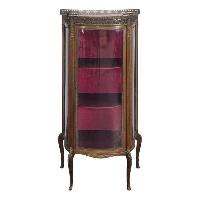 Napoleon III Display Cabinet with Curved Glass For Sale