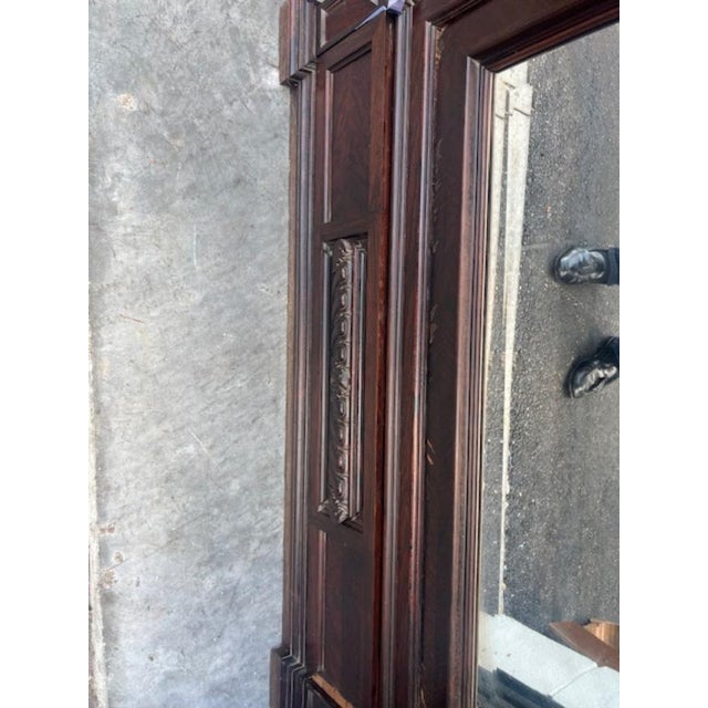 French Rosewood Antique French Louis XV Rococo Mirrored Armoire For Sale - Image 3 of 5