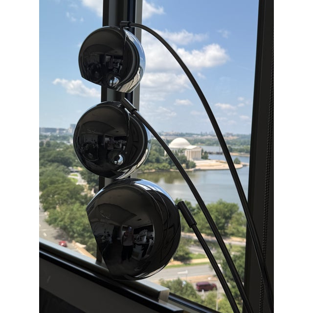 Marble Base 3 Arm Arc Lamp For Sale - Image 4 of 8