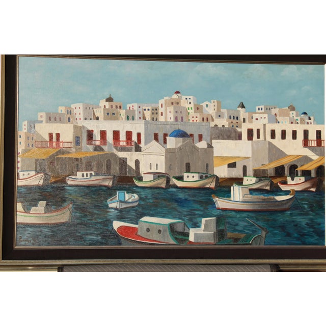 1980s Greek Islands Original Painting For Sale - Image 4 of 11
