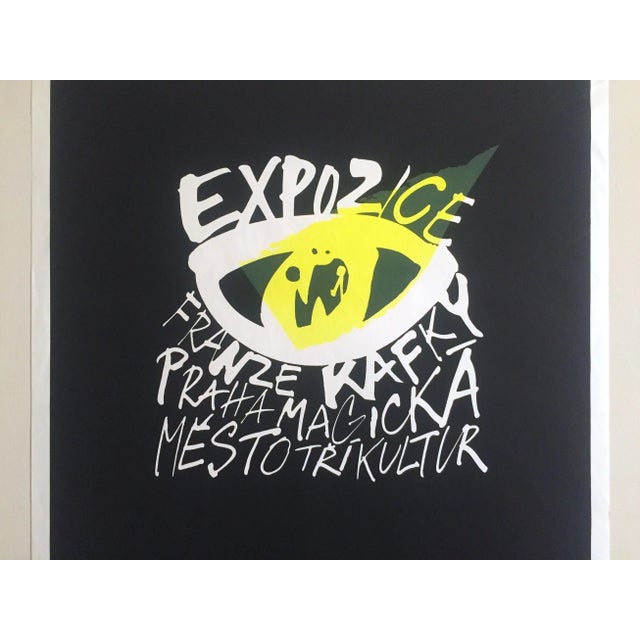 Abstract Franz Kafka Exposition Vintage 1993 Josef Flejsar Lithograph Print Czech Poster For Sale - Image 3 of 13