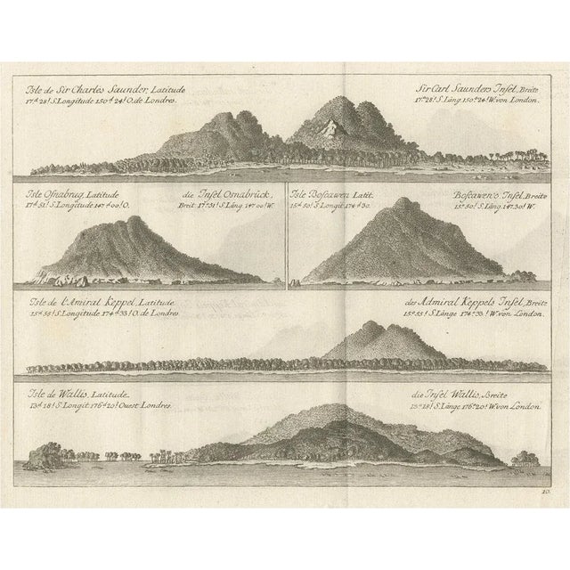 Cook, Views of Saunders, Osnaburg, Boscawens, Admiral Keppels & Wallis Island, 1774, Print For Sale - Image 5 of 5