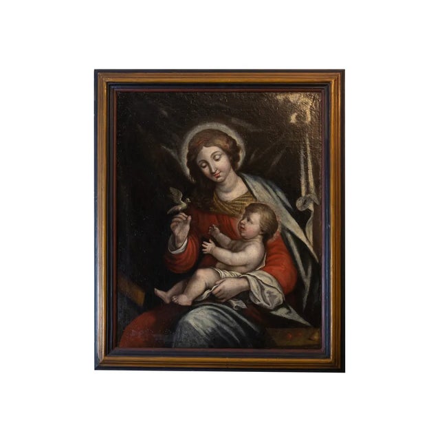 Italian Artist, Our Lady of Peace, 18th Century, Oil on Canvas For Sale - Image 11 of 11